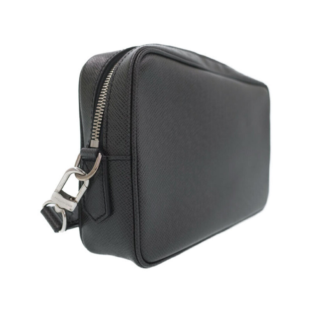 Louis Vuitton Leather Bag Taiga Pochette Black Kasai Shoulder
